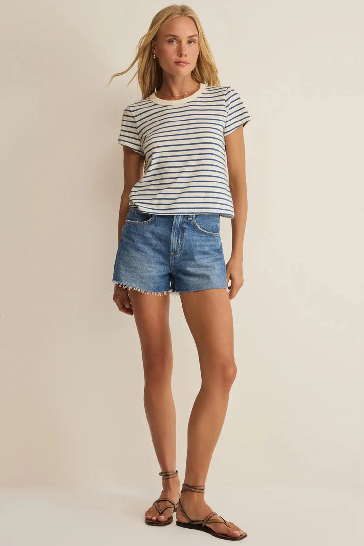 Junie Striped Tee - Navy