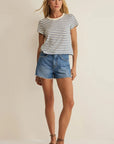 Junie Striped Tee - Navy
