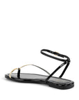 A Little Extra Patent Black and Gold Sandals