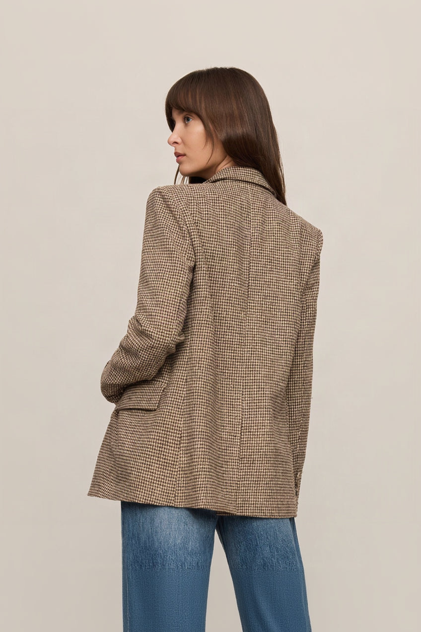 Evan Check Blazer - Dark Chocolate