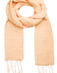 Beige scarf with fringes on a white background