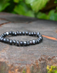 Raw Black Baltic Amber Beaded Bracelet - Non-Stretch