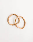 Cypress Wood + 14K Gold Filled Beaded Stretch Bracelet - 7"