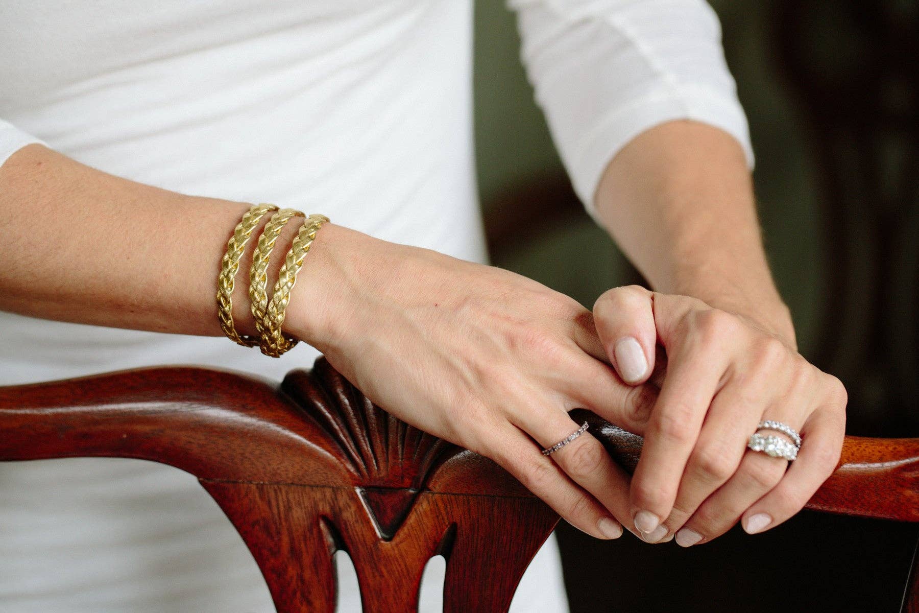 Gold Braided Wrap Bracelet: Gold