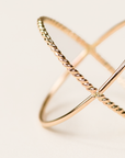 Braided X Ring by ABLE - gold-filled