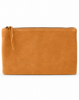 Marlow Suede Clutch Bag - Cognac