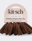 Kit-sch brown hair ties with packaging on a light gray background