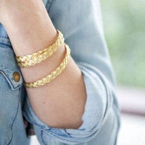 Gold Braided Wrap Bracelet: Gold