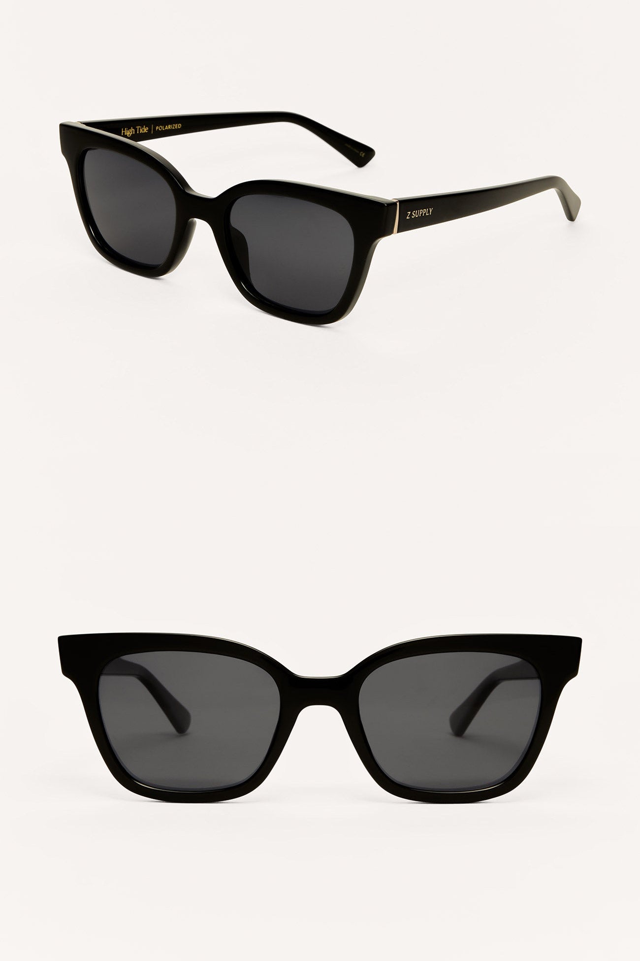 Pair of tortoiseshell sunglasses with brown lenses on a white background