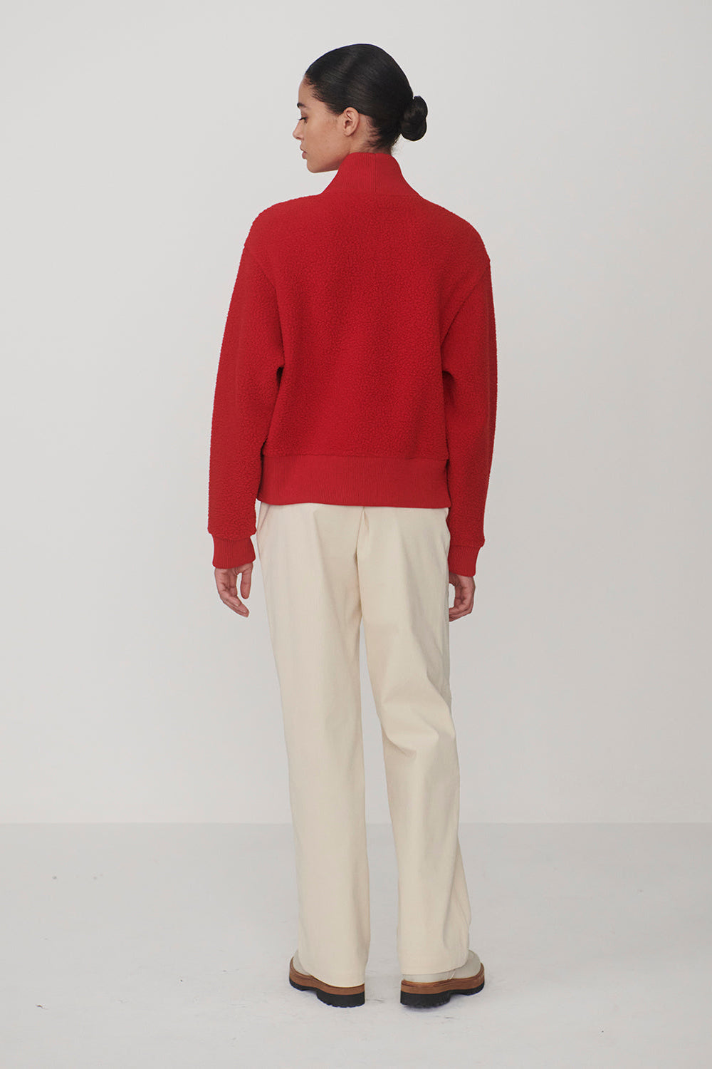 Mumford Half Zip Fleece - Washed Red
