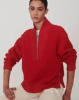Mumford Half Zip Fleece - Washed Red