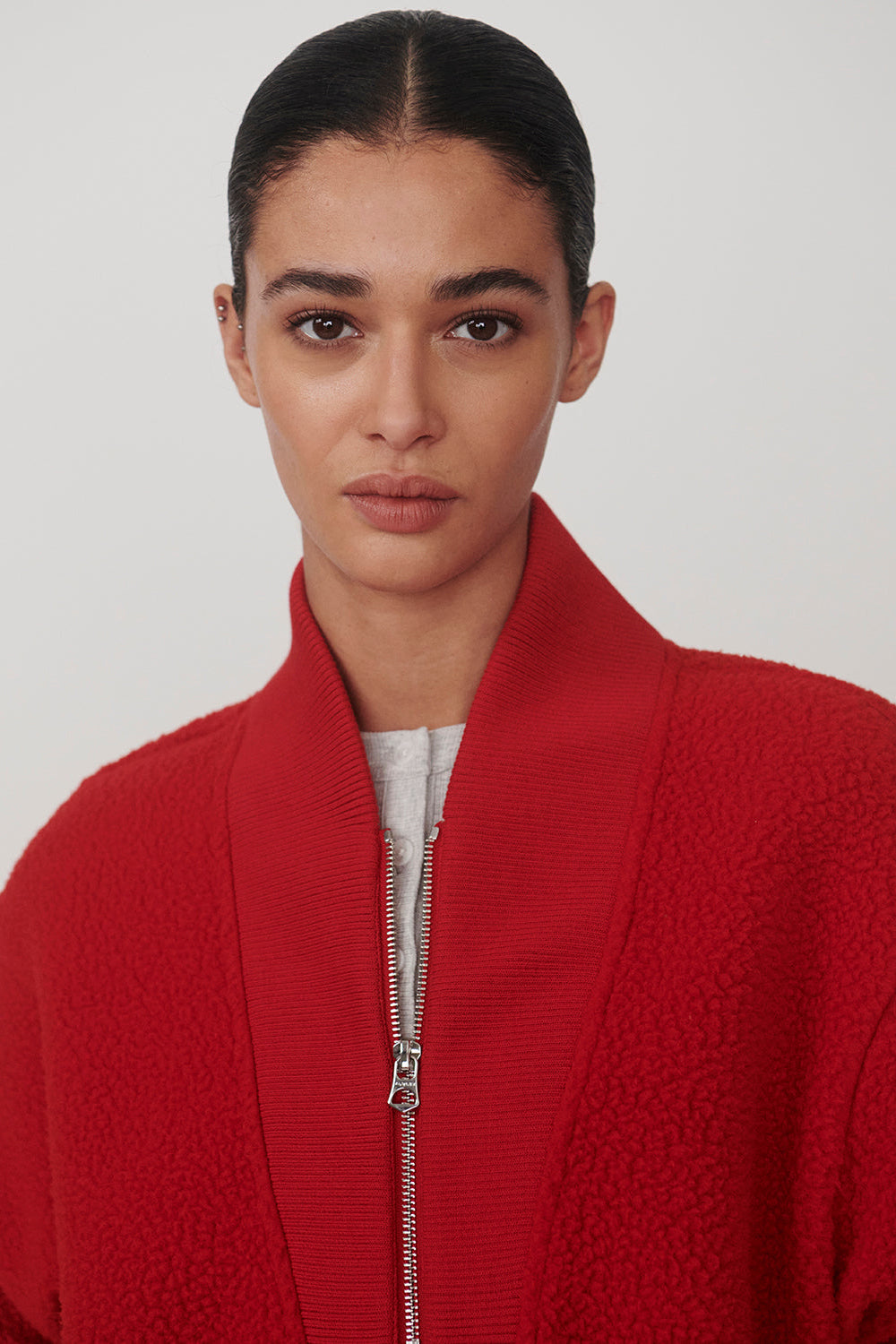 Mumford Half Zip Fleece - Washed Red