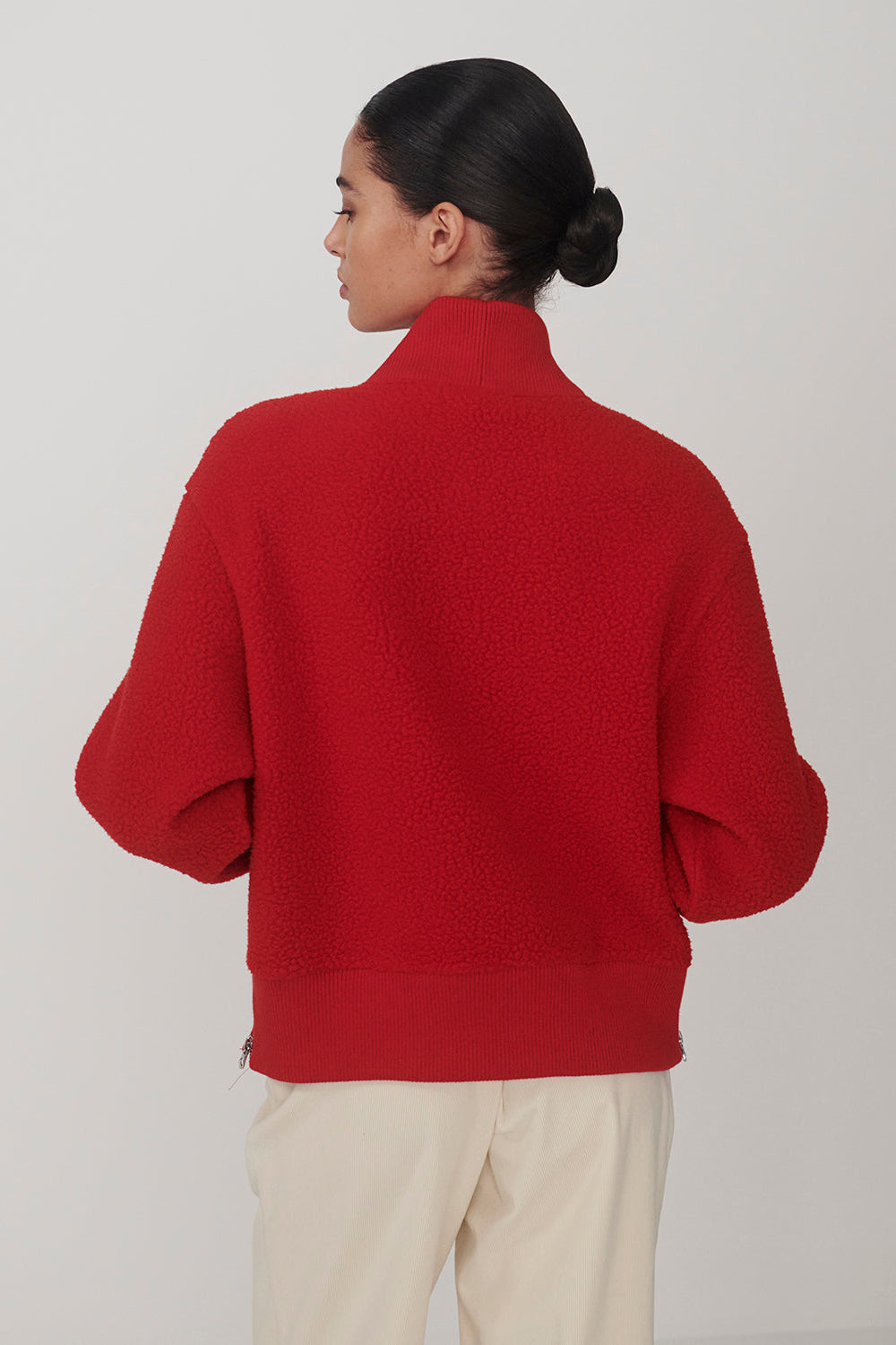Mumford Half Zip Fleece - Washed Red