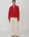 Mumford Half Zip Fleece - Washed Red