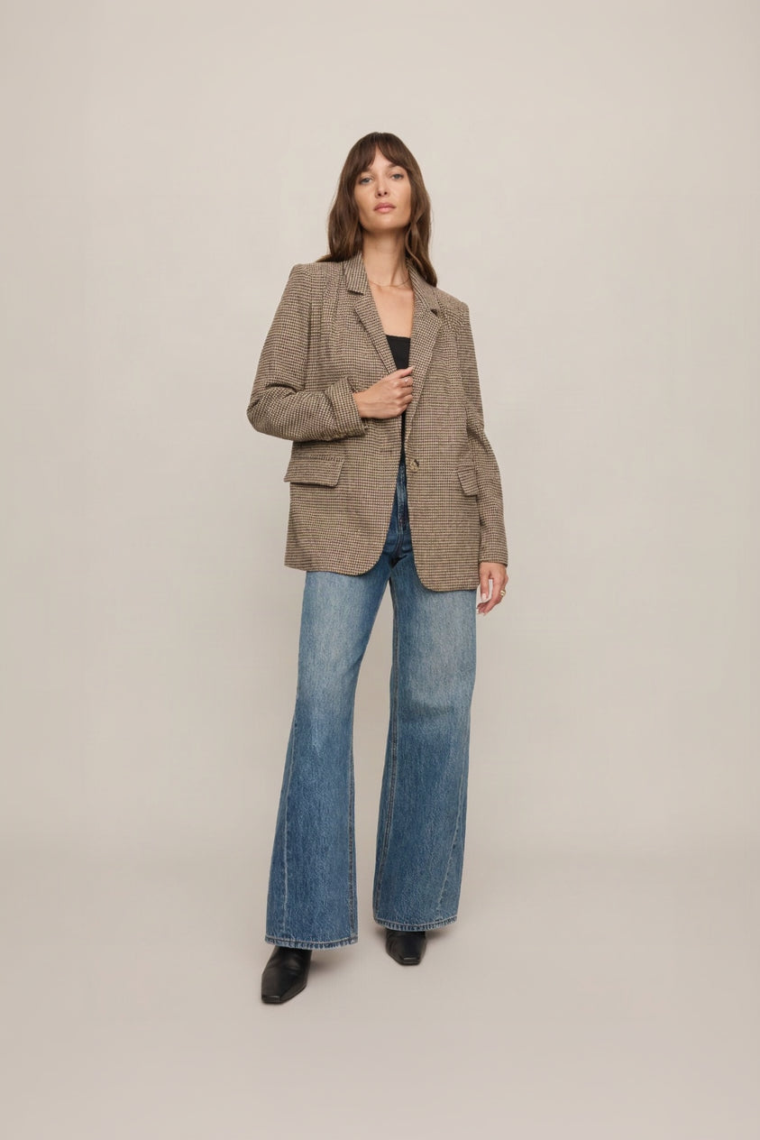 Evan Check Blazer - Dark Chocolate