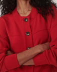 Olwen Button Front Sweater - Red Marl