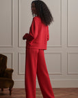 Olwen Button Front Sweater - Red Marl