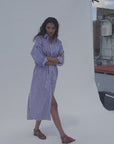 Coastal Poplin Rio Shirt Dress - Seaside Stripe