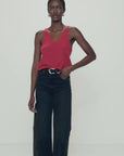 Cece Sweater Tank in Heartbeat Red