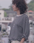 Sunwashed Long Sleeve Retro Tee - Inkwell Stripe