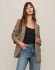 Evan Check Blazer - Dark Chocolate