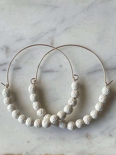Malibu Hoop Earrings - Ivory